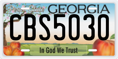 GA license plate CBS5030