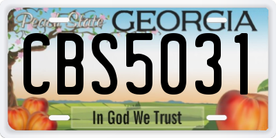 GA license plate CBS5031