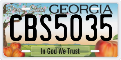 GA license plate CBS5035