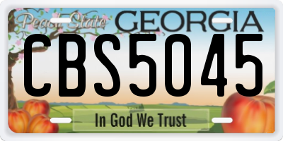 GA license plate CBS5045