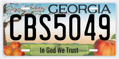 GA license plate CBS5049