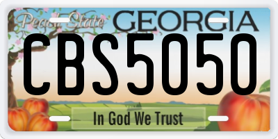 GA license plate CBS5050