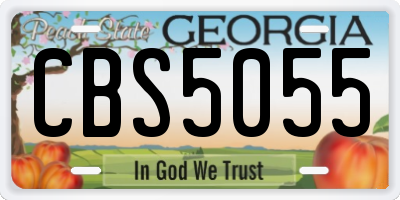 GA license plate CBS5055