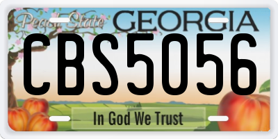 GA license plate CBS5056