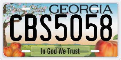 GA license plate CBS5058