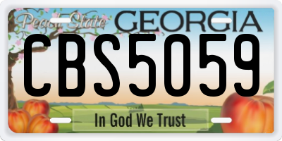 GA license plate CBS5059
