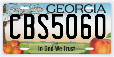 GA license plate CBS5060