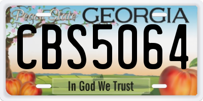 GA license plate CBS5064