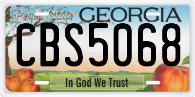 GA license plate CBS5068