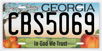 GA license plate CBS5069