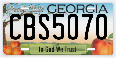 GA license plate CBS5070