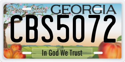 GA license plate CBS5072