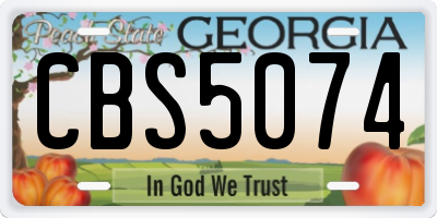GA license plate CBS5074