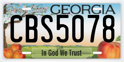 GA license plate CBS5078