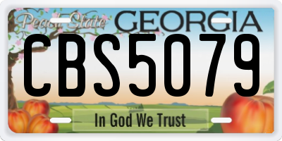 GA license plate CBS5079