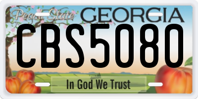 GA license plate CBS5080