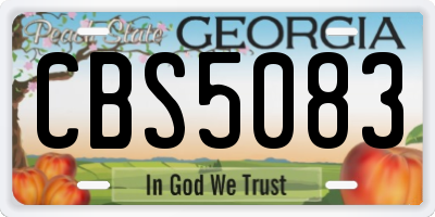 GA license plate CBS5083