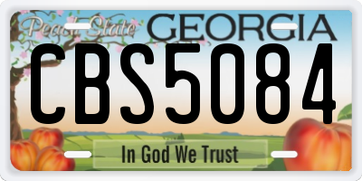 GA license plate CBS5084
