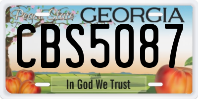 GA license plate CBS5087