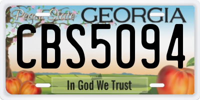 GA license plate CBS5094
