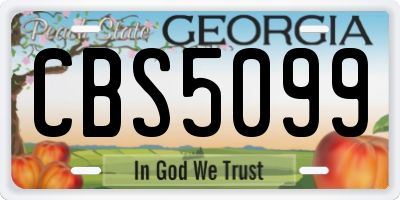 GA license plate CBS5099