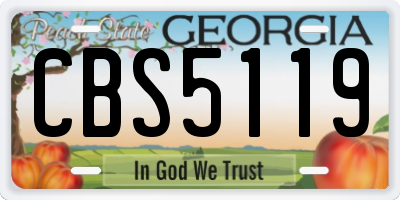 GA license plate CBS5119