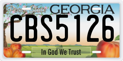 GA license plate CBS5126