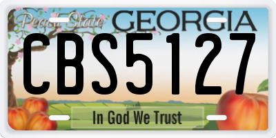 GA license plate CBS5127