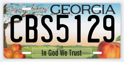 GA license plate CBS5129