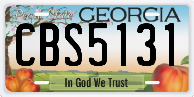 GA license plate CBS5131