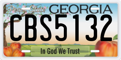 GA license plate CBS5132