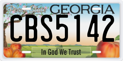 GA license plate CBS5142