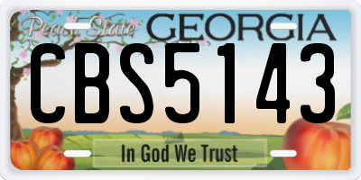 GA license plate CBS5143