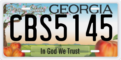 GA license plate CBS5145