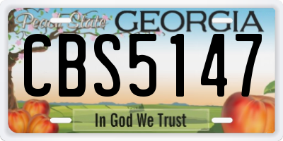 GA license plate CBS5147