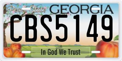 GA license plate CBS5149
