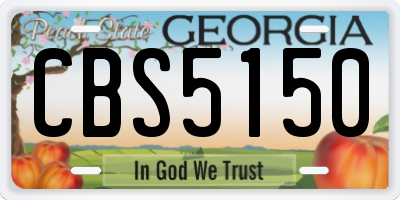 GA license plate CBS5150