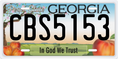 GA license plate CBS5153