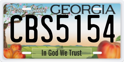 GA license plate CBS5154
