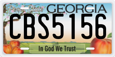 GA license plate CBS5156