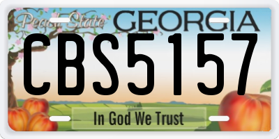 GA license plate CBS5157