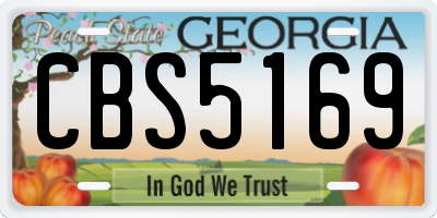 GA license plate CBS5169