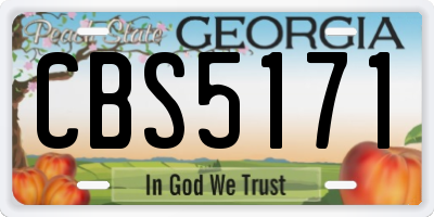 GA license plate CBS5171