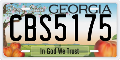 GA license plate CBS5175