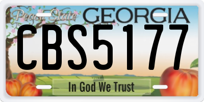 GA license plate CBS5177