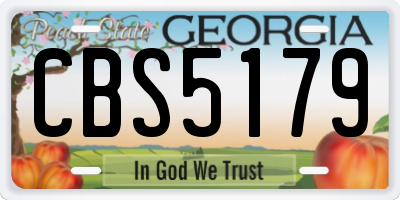 GA license plate CBS5179