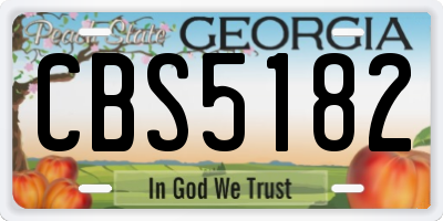 GA license plate CBS5182