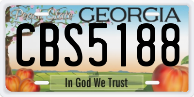 GA license plate CBS5188