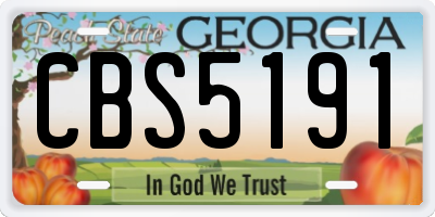 GA license plate CBS5191