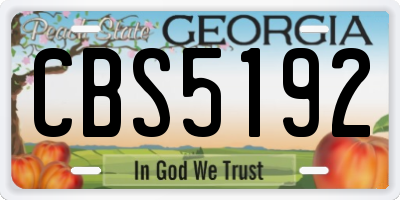 GA license plate CBS5192